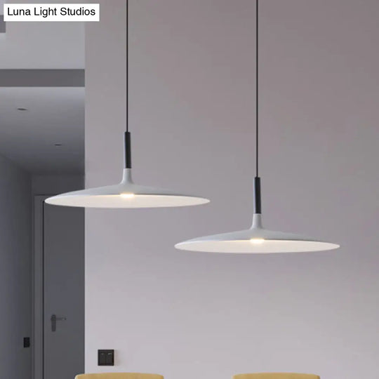 Aluminum Hanging Light: Nordic Design 1-Light Pendant For Dining Room - White/Orange/Grey
