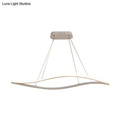 Aluminum Leaf Drop Pendant Led Island Lamp - Simplicity Black/White Warm/White Light 31.5/39 Wide