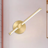 Aluminum Led Wall Lamp - Gold Tube/Stick Design For Boys Bedside / A