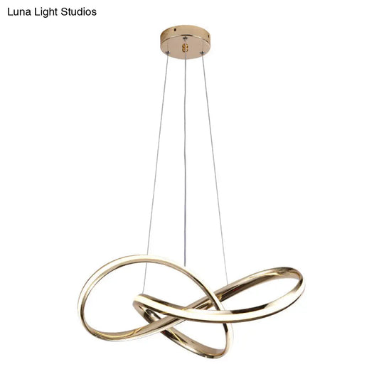 Artistic Gold Twist Aluminum Led Chandelier For Dining Room Ceiling / 20 Third Gear
