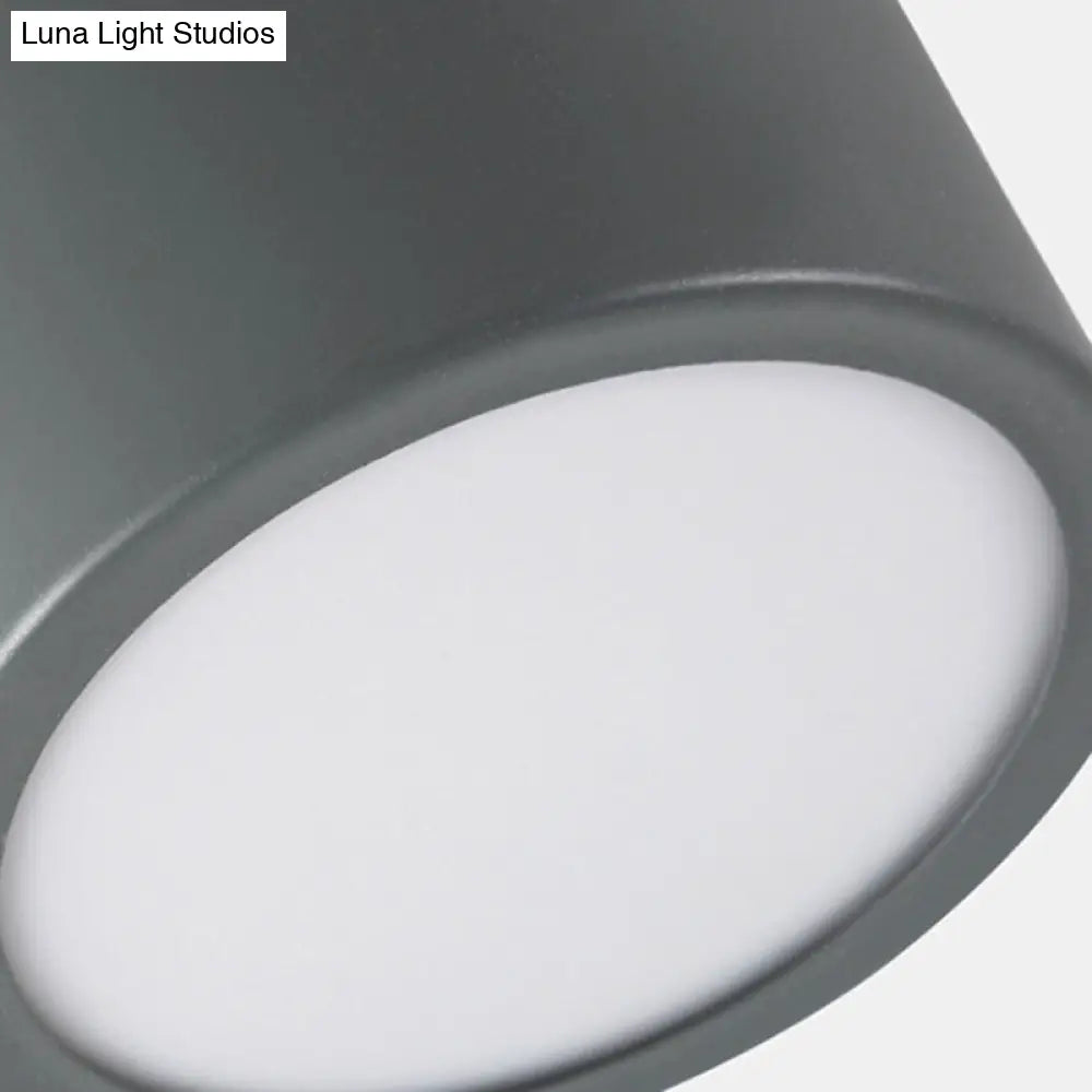 Aluminum Wood Flush Mount Down Light For Living Room Gallery - Simple And Stylish Drum Shape