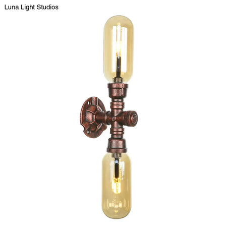 Amber Glass Wall Sconce Lamp With Vintage Charm: Perfect For Living Rooms