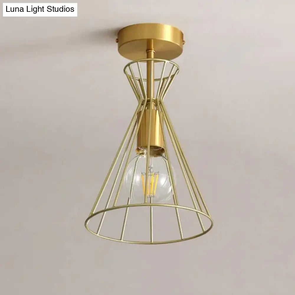 American All-Copper Balcony Ceiling Lamp