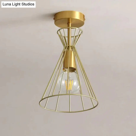 American All-Copper Balcony Ceiling Lamp