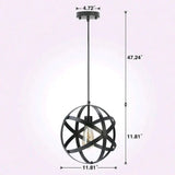 American Chandelier Industry Wind Led Lamps A- Black 30Cm / No Light Source Pendant