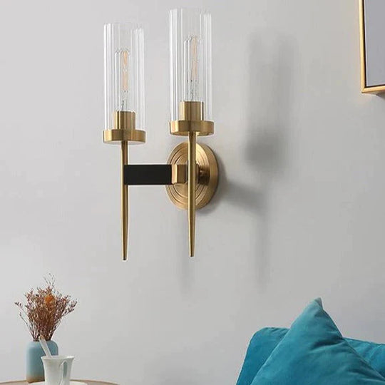 Lampes de chambre à coucher de luxe minimalistes modernes américaines toutes les appliques en cuivre