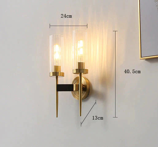 Lampes de chambre à coucher de luxe minimalistes modernes américaines toutes les appliques en cuivre