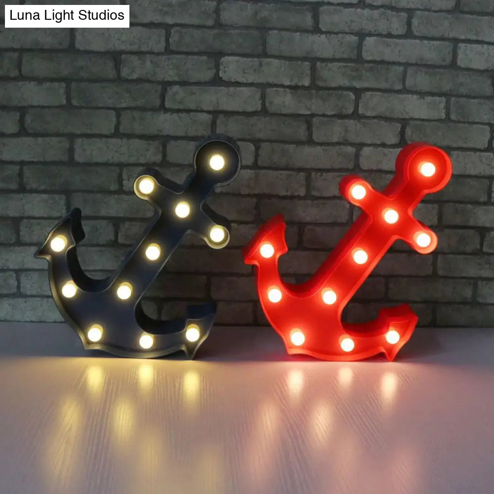 Anchor-Shaped Battery Wall Led Night Light For Nursery Décor