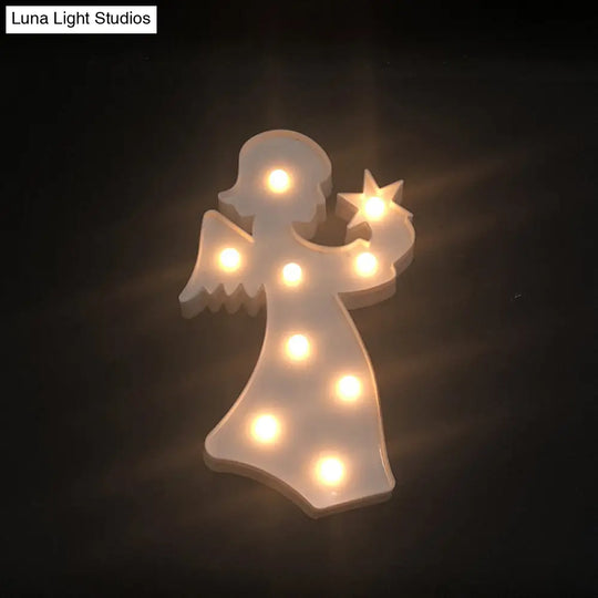 Angel Led Night Stand Lamp: Creative Plastic Wall Lighting For Girls Bedroom