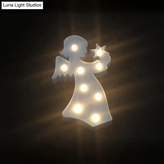 Angel Led Night Stand Lamp: Creative Plastic Wall Lighting For Girls Bedroom