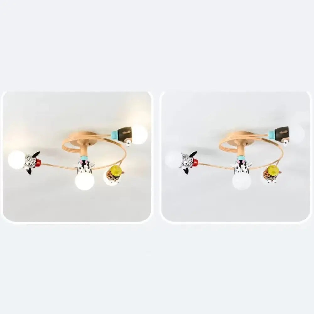 Animal-Inspired Twist Arm Led Ceiling Lamp For Modern Offices 4 / Orange