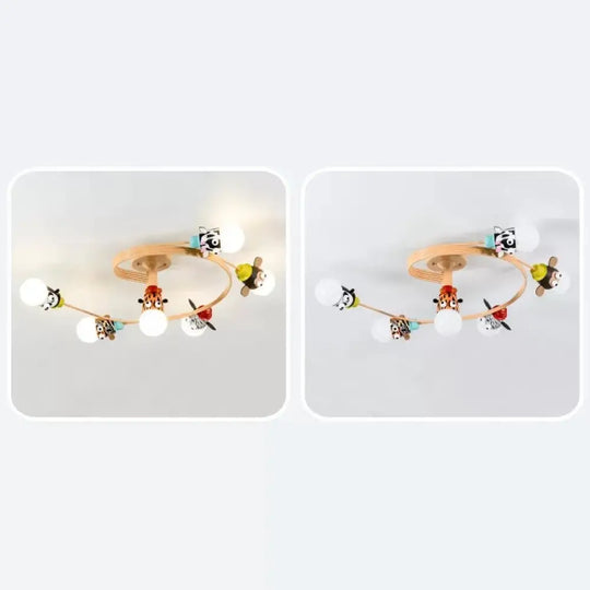 Animal-Inspired Twist Arm Led Ceiling Lamp For Modern Offices 6 / Orange