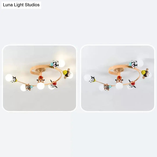 Animal-Inspired Twist Arm Led Ceiling Lamp For Modern Offices 6 / Orange