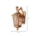 Antique Bronze Tapered Outdoor Wall Lantern With Rippled Glass - Solar Led Patio Light Fixture / 10