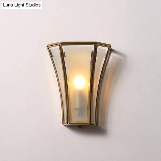 Antique Flared Shade Beveled Glass Wall Light - Single Corridor Lighting Fixture