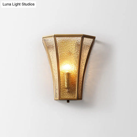 Antique Flared Shade Beveled Glass Wall Light - Single Corridor Lighting Fixture