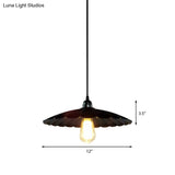 Scalloped Pendant Lamp - Antique Style 10/12 Dia 1 Head Metal Hanging Light Fixture For Kitchen