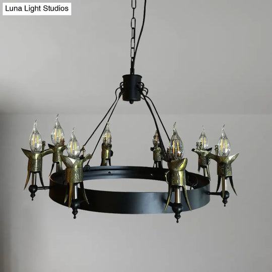 Antique Style Brass Multi-Light Hanging Lamp With Farmhouse Chandelier Lighting