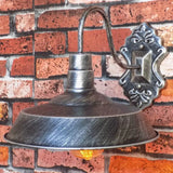 Antique Style Copper/Rust Wrought Iron Barn Wall Mount Sconce Light For Balcony Aged Silver