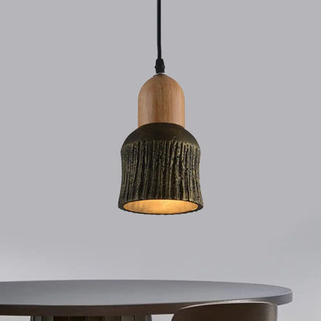 Antiqued Cup-Shape Ceiling Light: Cement Hanging Pendant Lamp (1 Head) - Silver/Black/Bronze With