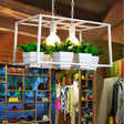 Antiqued Metal Island Lamp: 2 Heads Black/White Hanging Ceiling Light For Restaurants - 21.5/25.5