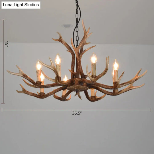 Antler Chandelier: Resin Countryside Living Room Lighting