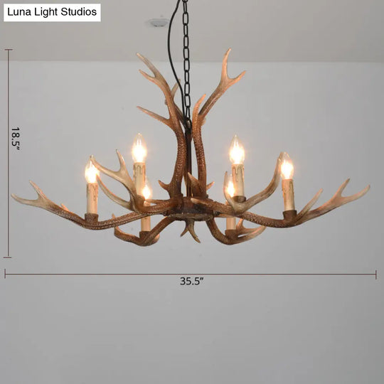 Antler Chandelier: Resin Countryside Living Room Lighting