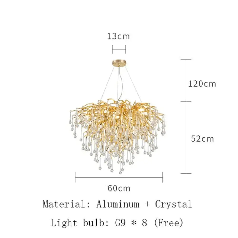 Anya LED Crystal Chandeliers Round 60cm / Gold Body / Warm White Chandelier