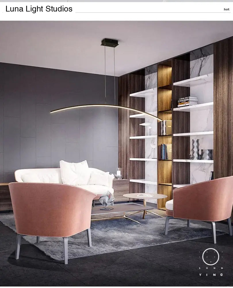 Arc Shape Led Hanging Pendant Lights Modern For Dining Room