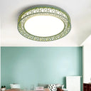 Art Deco Acrylic Flush Mount Ceiling Light - Ideal For Classrooms Green / 16’