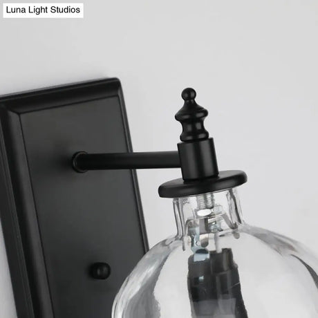 Art Deco Clear Glass Skull Wall Sconce Light Fixture For Bedroom