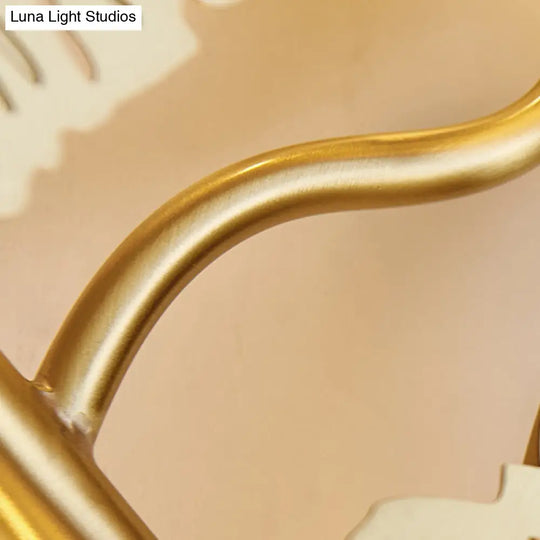 Art Deco Gold Finish Lotus Leaf Wall Lamp - Stainless Steel Flush Sconce