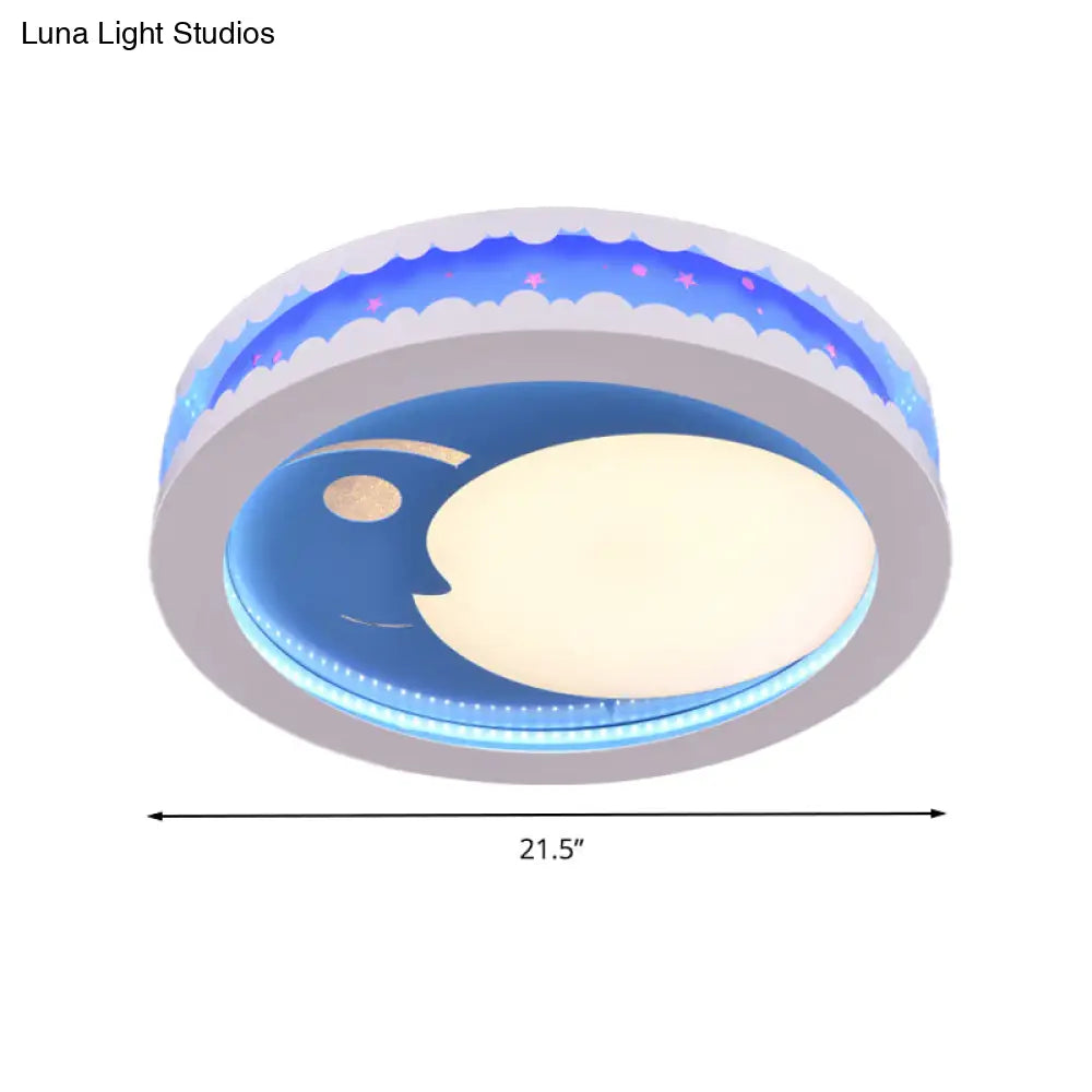 Art Deco Led Circle Kids Bedroom Ceiling Light Fixture Acrylic Shopify