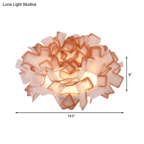 Art Deco Sinuous Flushmount Led Bedroom Light With Acrylic Shade
