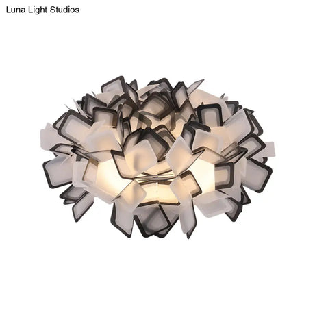 Art Deco Sinuous Flushmount Led Bedroom Light With Acrylic Shade
