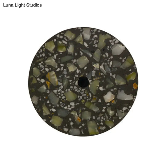 Art Deco Terrazzo Led Wall Light: Black Red Blue Flush Mount Sconce For Living Room