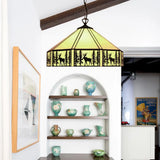 Art Glass Tiffany Pendant Lights With Deer Pattern - Perfect For Kitchen Ceilings Beige / 18’