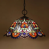 Artisan Glass Black Chandelier Pendant - Hand-Crafted Domed 3-Light Mediterranean Lamp / J