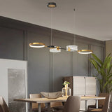Artistic Metal Led Ceiling Pendant Light For Dining Room - Gold Ring Island Fixture / White B