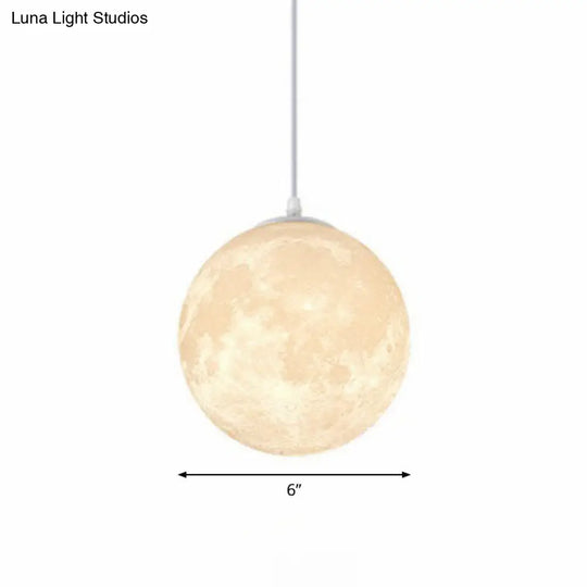 Metal Artistic Led Moon Restaurant Suspension Lamp In White / 6