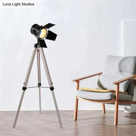 Artpad American Loft Rustic Vintage Floor Lamps For Living Room Office Study Lighting Black Red Led