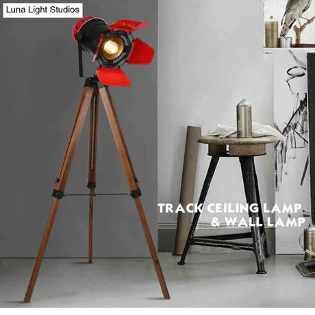 Artpad American Loft Rustic Vintage Floor Lamps For Living Room Office Study Lighting Black Red Led