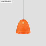 Asian Style Rattan Weaving Bell Hanging Lamp - Suspension Pendant Light For Snack Bars (1 Bulb)