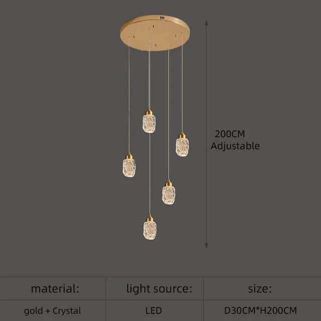Astrea Modern LED Crystal Chandelier 5 lights / Cool Light