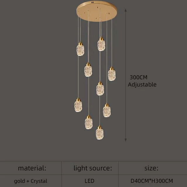 Astrea Modern LED Crystal Chandelier 9 lights / Cool Light