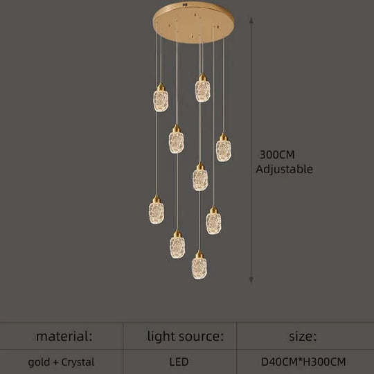 Astrea Modern LED Crystal Chandelier 9 lights / Cool Light