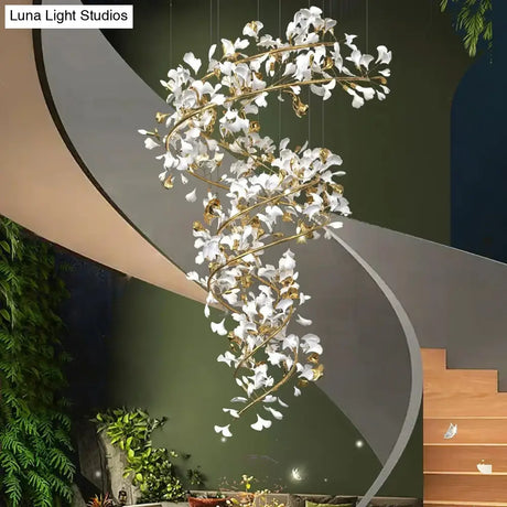 Aurelia Luxury Ginkgo Leaf Chandelier – Statement Lighting
