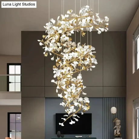 Aurelia Luxury Ginkgo Leaf Chandelier – Statement Lighting