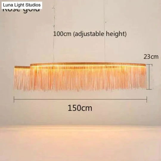 Aurora - Rectangle Led Chandelier Rose Gold L150Cm / Three Color Change