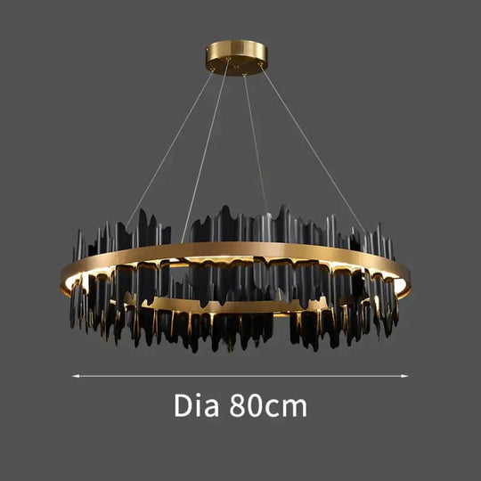 Azalea Modern Creative Black round LED Chandelier Diameter 80cm Light